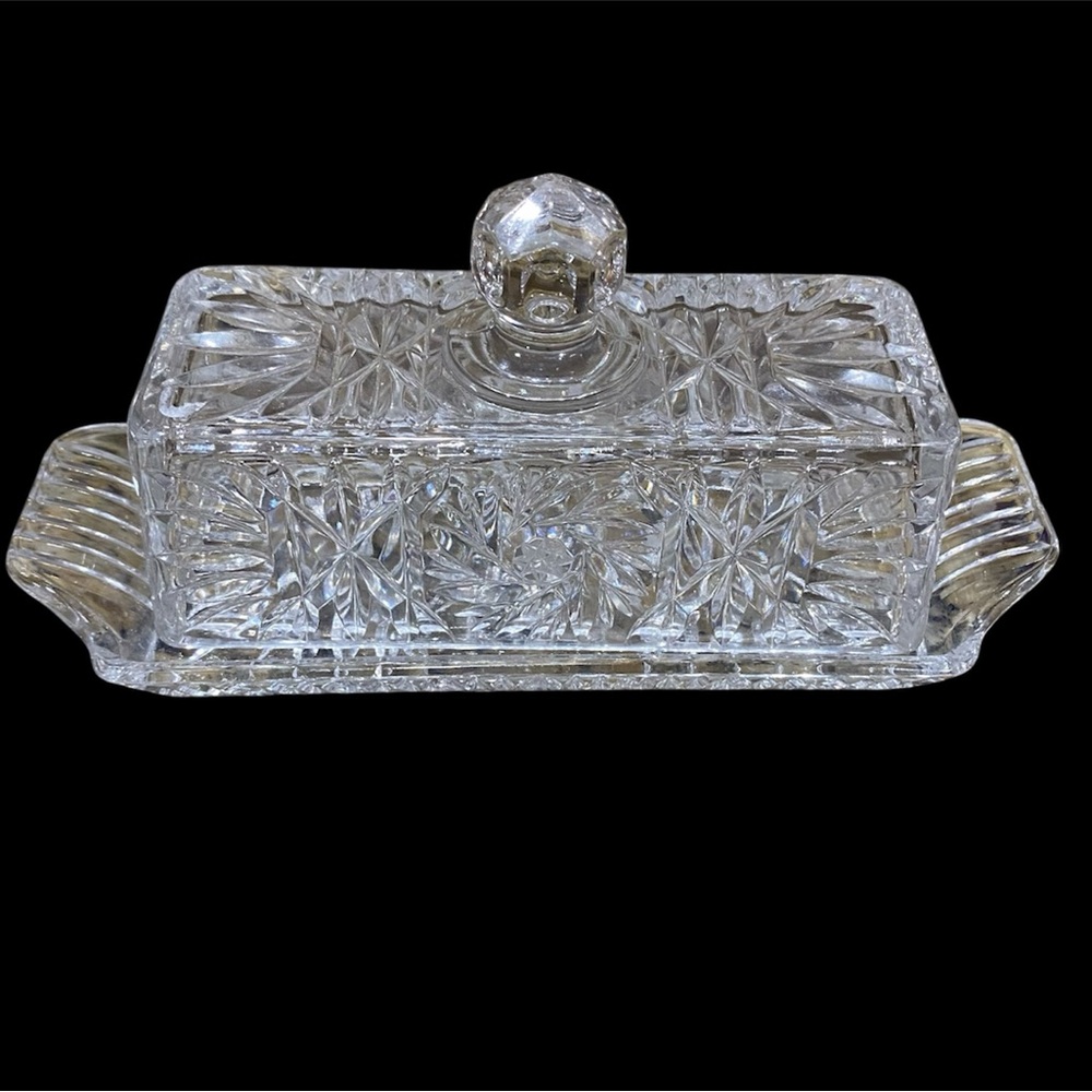 Vintage Crystal Butter Dish / Butter Stick